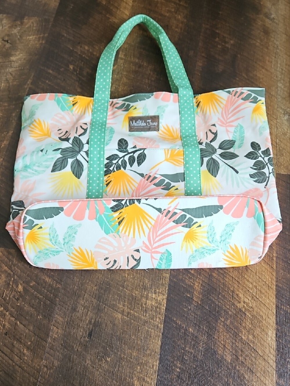 Matilda Jane Coral, Mint & Yellow Tropical Tote - Picture 2 of 6
